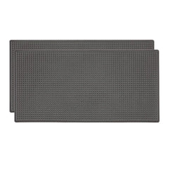 Large Rubber Bar Mat 24"x12" 1cm Thick Durable Non-Slip Bar Mats for Bartending Spill Mats for Counter Top，Kitchen Coffee Bar Restaurant Dish Drying Mat Glass Drying Mat 2 Packs Grey