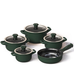 Duo 9 Piece Ceramic Cookware  Set - Glass Lid