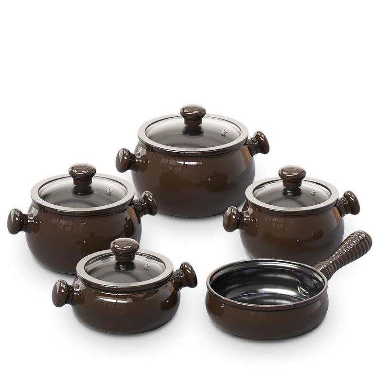 Premiere 9 Piece Ceramic Cookware Set - Glass Lid