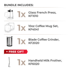 Kaffe French Press Bundle, Glass
