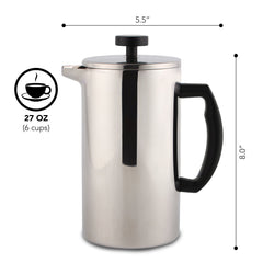 Kaffe French Press Essentials Bundle, Stainless Steel