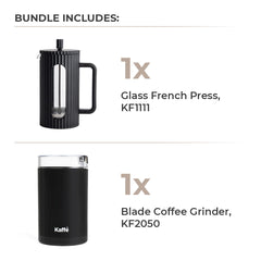 Kaffe French Press Essentials Bundle, Black