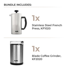 Kaffe French Press Essentials Bundle, Stainless Steel