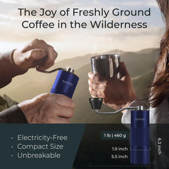 Manual Conical Burr Coffee Grinder (Blue)