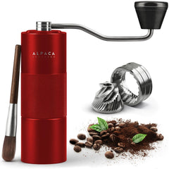 Manual Conical Burr Coffee Grinder (Red)