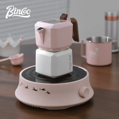 Bincoo Square Double Valve Moka Espresso Pot and 220v Hotplate