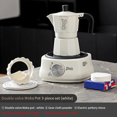 Bincoo Double Valve Coffee Moka Pot – 200ml Stovetop Espresso Maker