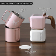 Bincoo Square Double Valve Moka Espresso Pot and 220v Hotplate