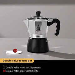 Espresso Extraction Coffee Maker, Dual Valve Moka Pot