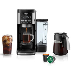 Ninja CFP101 DualBrew Hot & Iced Coffee Maker Single-Serve Compatible with K-Cups & 12-Cup Drip Coffee Maker Black (Renewed)