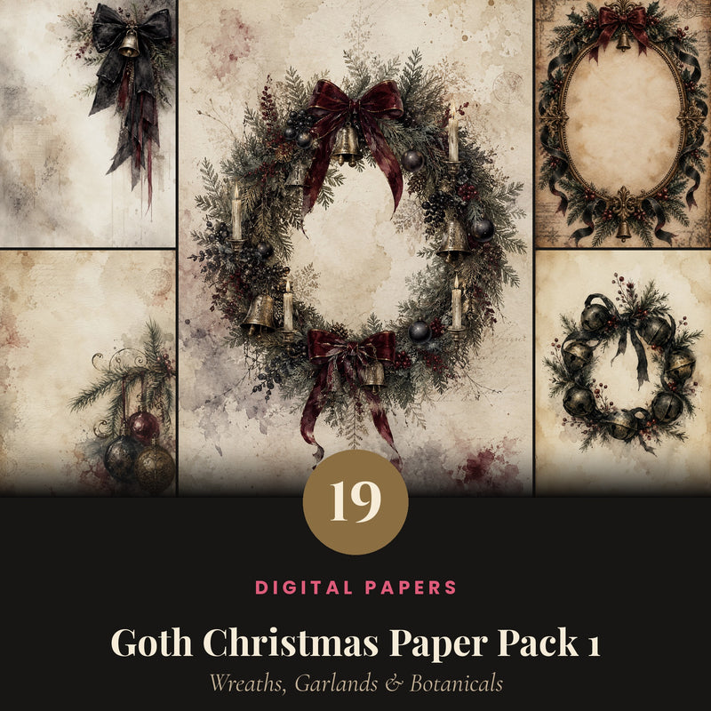 Goth Christmas — Pack 1: Wreaths, Garlands & Botanicals