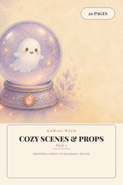 Kawaii Halloween Cozy Scenes and Props Pinterest pin 5