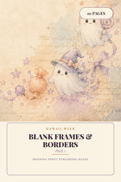 Kawaii Halloween Blank Frames and Borders Pinterest pin 2