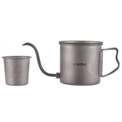 LIXADA camping kettle coffee pot Titanium coffee pot Removable coffee spout camping coffee pot