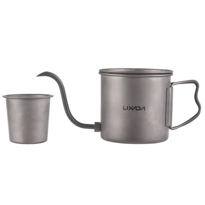 LIXADA camping kettle coffee pot Titanium coffee pot Removable coffee spout camping coffee pot