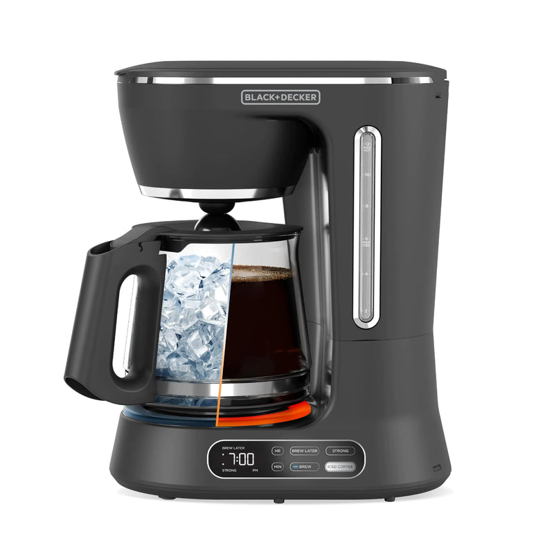 BLACK+DECKER Split Brew 12-Cup Digital Coffee Maker CM0122 Iced or Hot Coffee Programmable Quick Touch 4-Hour Keep Warm