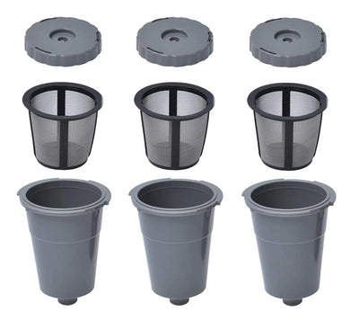 Reusable Coffee Filter Compatible with Keurigg My K Cup B30 B40 B50 B60 B70 K10 MINI Plus K15 K40/45 K55 K60/65 K70/75/79 Series 5048 Old Mode Grey by Podoy (3 Pack)