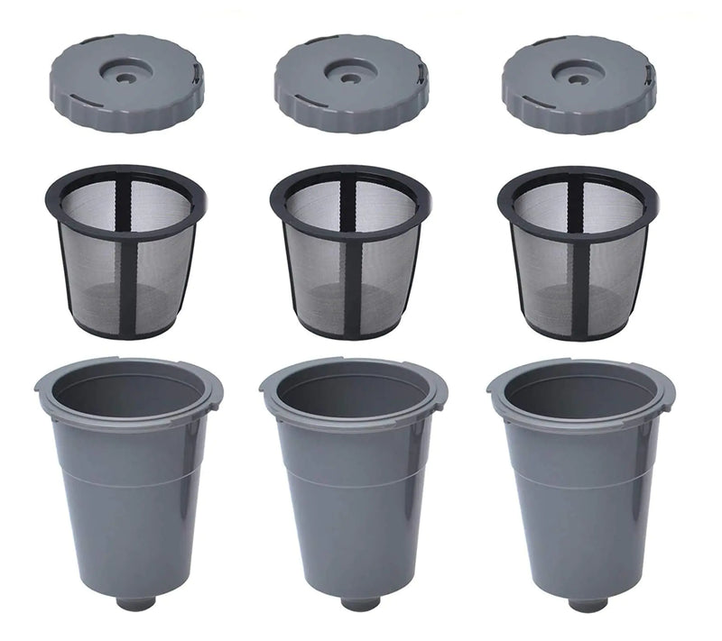 Reusable Coffee Filter Compatible with Keurigg My K Cup B30 B40 B50 B60 B70 K10 MINI Plus K15 K40/45 K55 K60/65 K70/75/79 Series 5048 Old Mode Grey by Podoy (3 Pack)