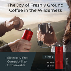 Manual Conical Burr Coffee Grinder (Red)